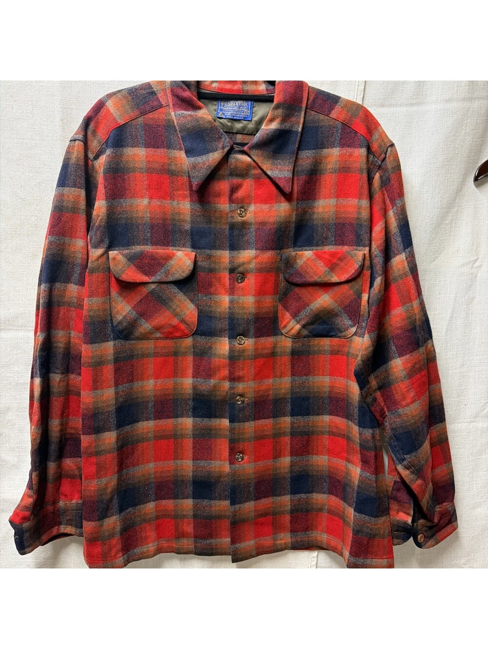 Pendleton Made in the USA Mens Multicolor Flannel Button-Up Shirt Size XL